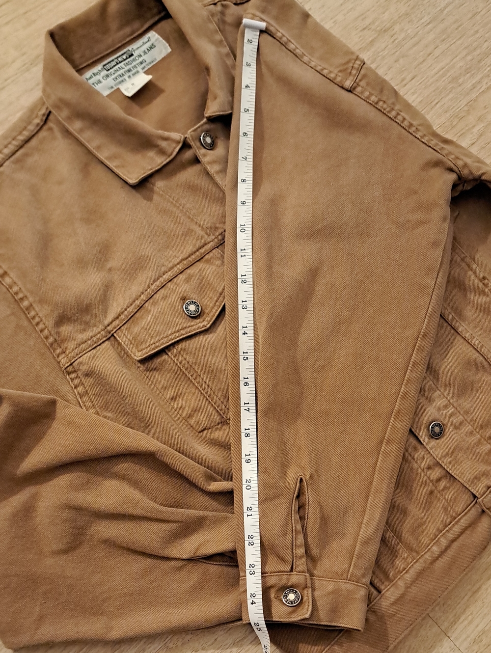 Today News Vintage Men's Tan Denim-Style Jacket - Casual Shirt Jacket - Picture 6 of 9